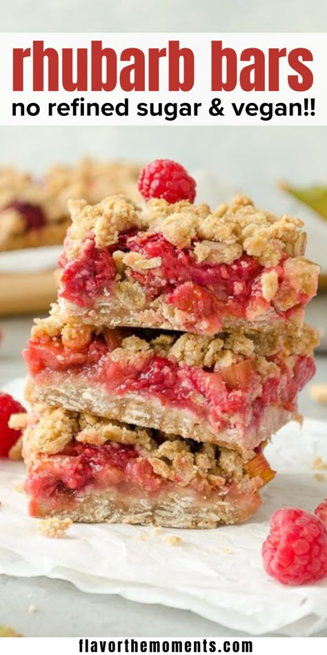 Vegan Strawberry Rhubarb Crisp, Vegan Rhubarb Recipe, Vegan Rhubarb Pie, Gf Rhubarb Crisp, Vegan Strawberry Rhubarb Pie, Gluten And Dairy Free Rhubarb Recipes, Sugar Free Rhubarb Crisp, Healthy Rhubarb Crumble, Rhubarb And Raspberry Recipes