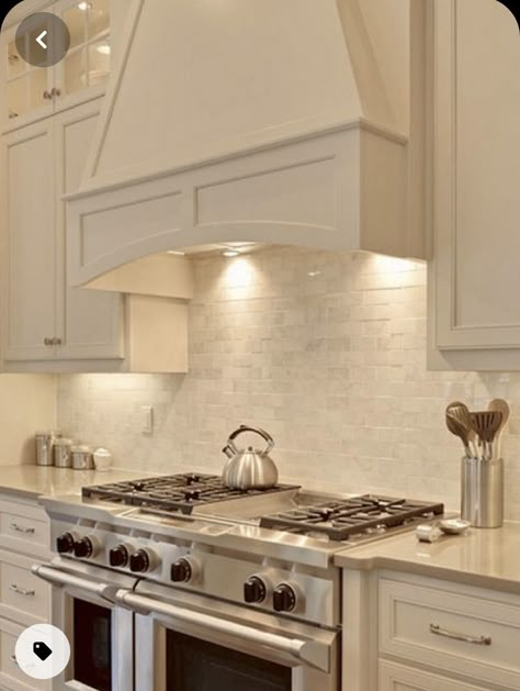 Vent Hood Ideas, Kitchen Hood Ideas, Provincial Decor, White Kitchen Interior, Kitchen Vent Hood, Hood Ideas, Kitchen Vent, Diy Kitchen Renovation, Kitchen Range Hood