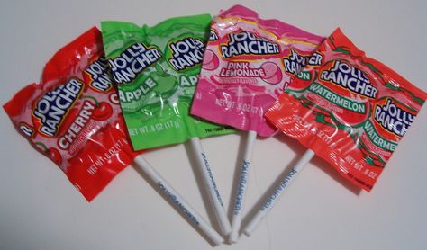 Jolly Rancher lollipos were square! Jolly Rancher Lollipops, Sour Patch Watermelon, Chocolate Candy Brands, Old School Candy, Apple Pop, Sleepover Food, Jolly Rancher, Food Goals, Caramel Apples