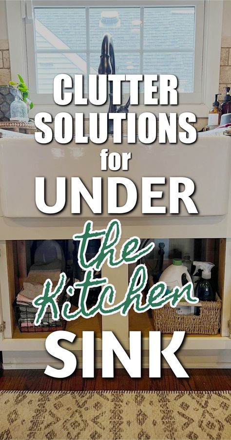 Clutter Solutions For Under The Kitchen Sink Cabinet Storage and Organization Ideas For The Home from Decluttering Your Life home organization tips blog help to get seriously organized in a clutter free home Under Cabinet Ideas Kitchen, Under Kitchen Sink Organization Ideas, Under Sink Cabinet Organization, Diy Kitchen Sink Organizer, Kitchen Cabinets Under Sink, Sink Caddy Ideas, Under Kitchen Sink Storage With Garbage Disposal, Under Kitchen Sink Storage Ideas, Under Sink Organization Kitchen