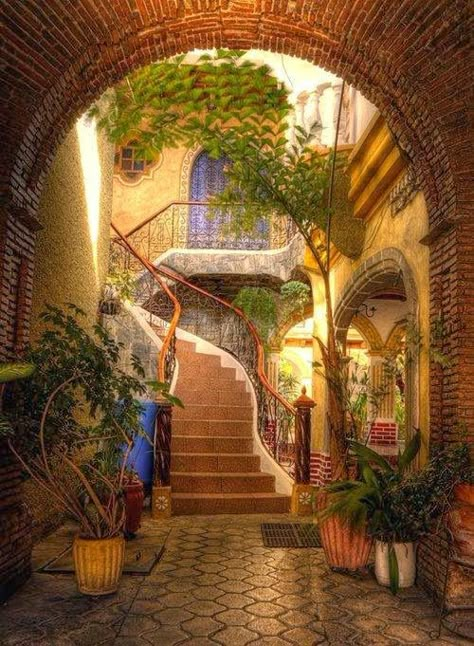 Blue Door, Antigua, Guatemala. My current #home http://becomeyourbest.biz Blue Doors, Cultural Architecture, Design Exterior, Stairway To Heaven, Blue Door, Dream House Interior, Spanish Style, Dream House Decor, Pretty Places