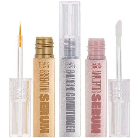 Babe Original Triple Threat Mini Set, Includes Babe Lash Essential Serum & Enhancing Conditioner + Babe Brow Amplifying Serum, 1 mL, 3 Pack Lash Conditioner, Babe Lash, Brow Care, Lip Jelly, Eyebrow Serum, Brow Serum, Lash Serum, Triple Threat, Hair Serum