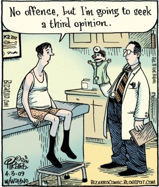 bizarro cartoons | Dan's one of my favorite cartoonists, and it's a kick to see my joke ... Physical Therapy Humor, Chiropractic Humor, Bizarro Comic, Therapy Humor, Gary Larson, Nursing Humor, Funny Cartoon Pictures, Medical Humor, The Far Side