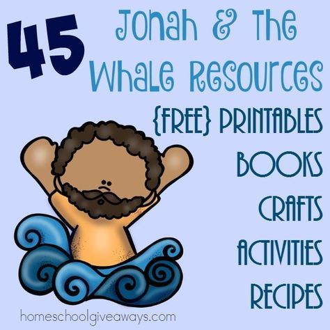 If you're studying Jonah and the Whale, be sure to catch these great resources! From printables to books to recipes and MORE! :: www.homeschoolgiveaways.com Jonah Bulletin Board, Preschool Jonah And The Whale Craft, Jonah And The Whale Preschool, Jonah And The Whale Activities, Jonah Bible Story, Jonah Bible Study, Jonah And The Whale Craft, Jonah Vbs, Jonah Craft