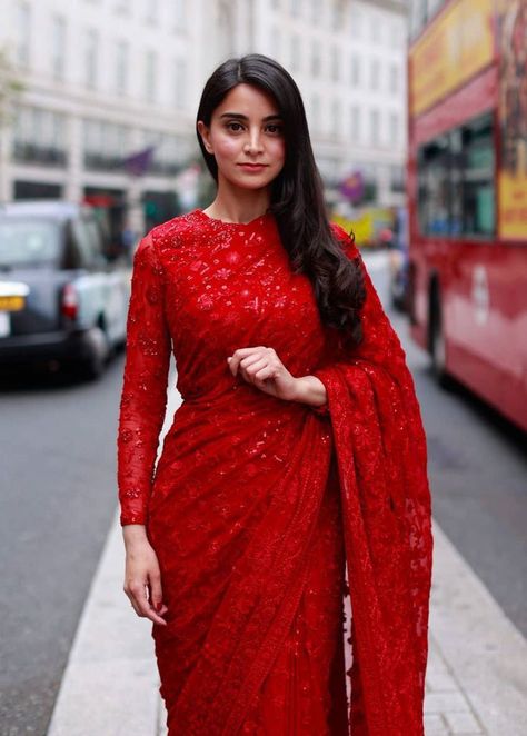 "You have to do this Khushi. This is why I married you in the first p… #romance #Romance #amreading #books #wattpad Red Saree Full Sleeve Blouse, Redimate Saree Design, Tomato Red Saree Contrast Blouse, Red Net Saree Blouse Design, Red Saree Black Blouse, Red Full Sleeve Blouse, Red Saree With Black Blouse, Red Saree Look, Red Net Saree