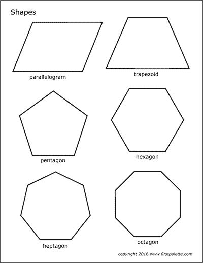 Basic Shapes | Free Printable Templates & Coloring Pages | FirstPalette.com Shapes Coloring Pages, Applique Shapes, Shape Poems, Diamond Template, Shapes Printable, Shape Coloring Pages, Jewelry Template, Printable Shapes, Quilting Stencils