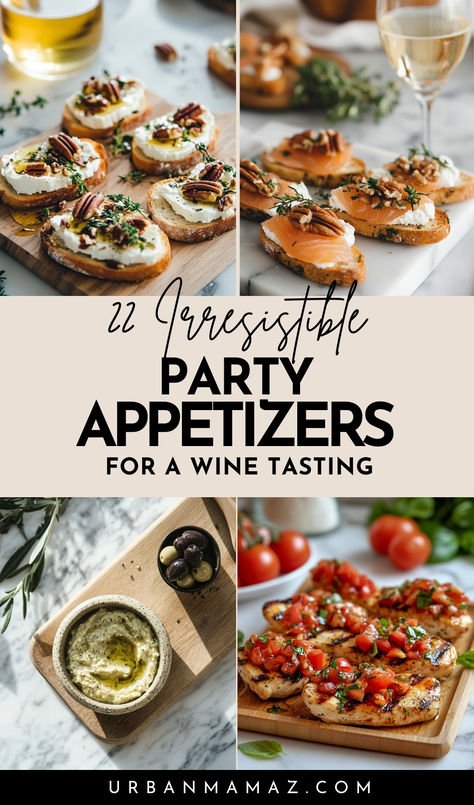 Party Appetizers for a Wine Tasting Best Christmas Appetizers, Wine Snacks, Impressive Appetizers, Wine Pairings, Wine Tasting Party, Finger Foods Easy, Party Appetizers, Christmas Appetizers, Wine Pairing