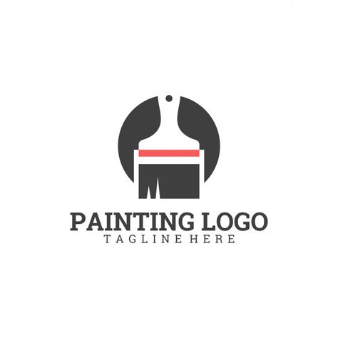 Painting Company Logo Ideas, Painting Company Logo, Wall Paint Brush, Vector Painting, Brush Logo, Identity Card Design, Buffalo Logo, Paint Logo, Painting Logo