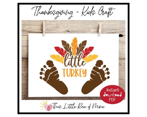 Footprint Turkey Baby, Thanksgiving Footprint Art For Infants, Thanksgiving Handprint Art, Thanksgiving Handprint, Autumn November, Nursery Crafts, Turkey Handprint, Thanksgiving Craft, Thanksgiving Art