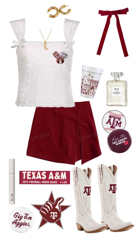 Tamu Ring Day, Maroon Gameday Outfit, Tamu Gameday Outfits, Texas A&m Game Day Outfit, Aggie Gameday Outfit, Uga Gameday Outfit, Uga Gameday, Rush Week Outfits, Gameday Fits