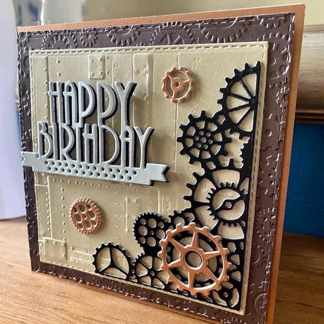 Steampunk Birthday Cards, Cards For Guys Handmade, Cards For Men Handmade Ideas, Steampunk Cards For Men, Men’s Cards, Male Cards Handmade Man Birthday, Male Birthday Cards Handmade For Men, Birthday Cards For Guys, Masculine Birthday Cards Handmade