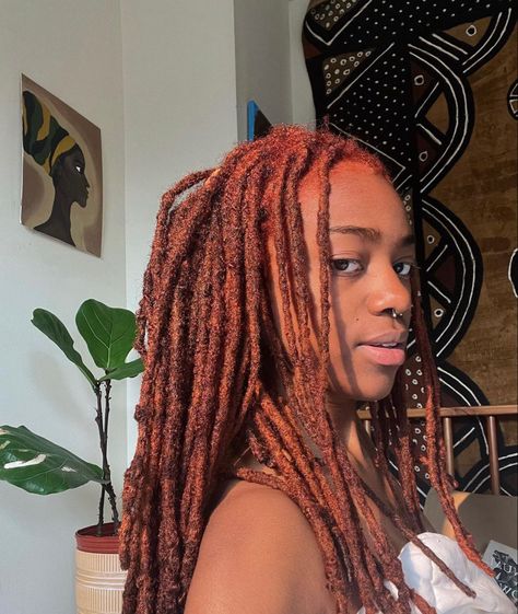 Ginger Brown Locs, Auburn Dreads, Brown Locs, Brown Dreadlocks, Loc Appreciation, Hair Tea, Ginger Brown, Braid Inspiration, Beautiful Dreadlocks