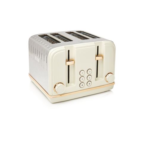 HADEN Salcombe Toaster | Wayfair.co.uk Modern Toasters, Toaster And Kettle, 4 Slice Toaster, Electric Toaster, Stainless Steel Toaster, Toasters, Cord Storage, Copper Accents, Steel House