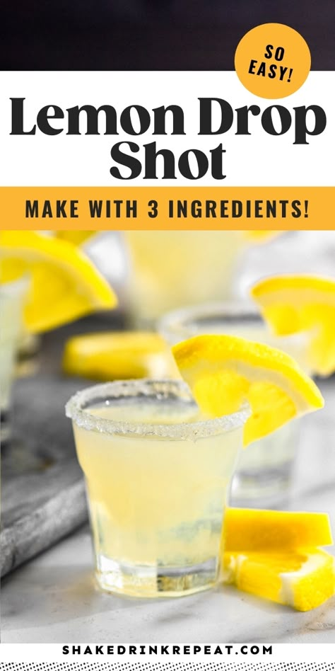 Lemon Drop Recipe Drinks, Lemondrop Shot Recipe, Lemon Drop Drink, Lemon Drop Recipe, Lemon Drop Shots, Lemon Shots, Lemon Drop Cocktail, Lemon Vodka, Cocktail Shots