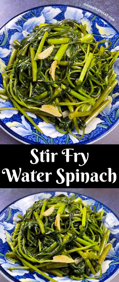 Chinese Water Spinach Recipe, Stir Fry Spinach, Sweet Potato Stir Fry, Most Nutritious Vegetables, Sweet Potato Leaves, Fried Spinach, Chinese Beef, Spinach Benefits, Vegan Chinese