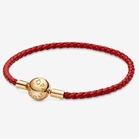  PANDORA Moments Red Woven Leather Bracelet Red Leather Bracelet, Multiple Bracelets, Bracelet Pandora, Woven Bracelet, Leather Finish, Pandora Bracelets, Pandora Jewelry, Pandora Charms, Red Leather