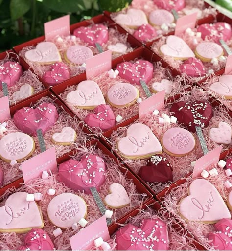 Valentine Cake Gift Box Ideas, Valentines Day Dessert Box Ideas Diy, Valentine Pastry Box Ideas, Valentine Cake Box Ideas, Valentine’s Day Sweet Boxes, Cakecicles Valentines Day, Valentines Day Sweets Box Ideas, Valentine Treat Boxes Ideas Sweets, Valentines Day Cookie Boxes