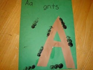 Letter A: My kids will love making the fingerprint Ants! Fingerprint Ants, Ants Craft, Finger Print Craft, Letter A Craft, Letter A Activities, A Activities, Ant Crafts, Ant Hill, Education Tools