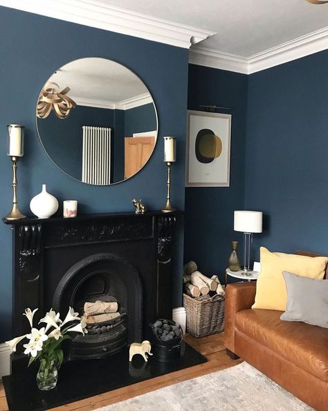 @johnlewis Home Furnishing. Choose from a great range of home furnishings. Including Cushions, Lightings, Curtains, and more. John Lewis Home, Victorian Living Room, Victorian Fireplace, Metal Frame Mirror, Dark Walls, Living Room Mirrors, Round Mirror, Living Room Style, Front Room