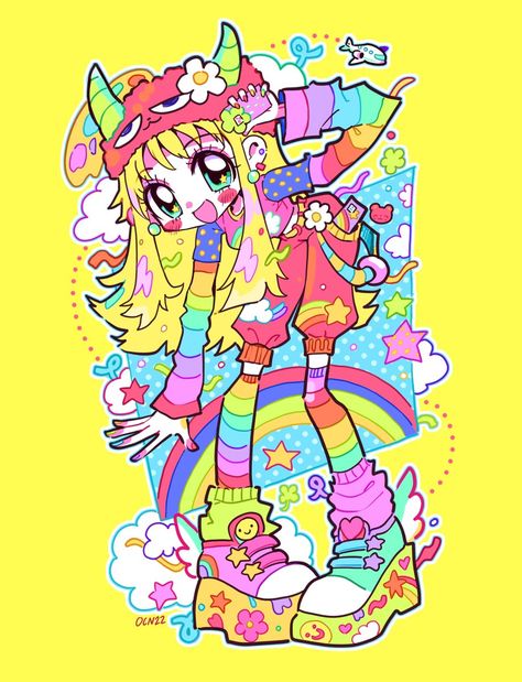 Harajuku Drawing, Decora Girl, Decora Art, Harajuku Decora, Art Style Inspiration, Cute Art Styles, Colorful Drawings, Funky Art, Cute Doodles