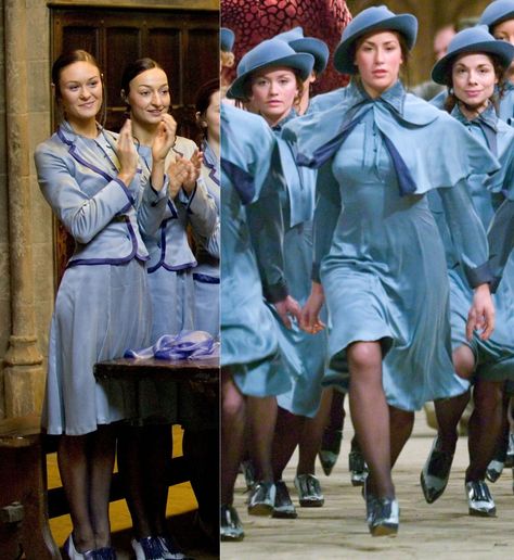 Beauxbatons Uniform – Harry Potter and the Goblet of Fire | A Costume Study Beauxbatons Uniform, Magic Uniform, Beauxbatons Academy Of Magic, Harry Potter Halloween Costumes, Harry Potter Theme Birthday, Hogwarts Outfits, Fleur Delacour, Harry Potter Cosplay, 90s Inspired Outfits