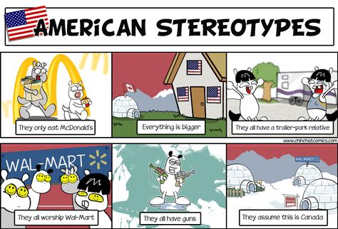 Today Americans are big on classic stereotypes of other countries, ie asains are smart. However, more often than not it is hard to determine the classic "American" stereotype. This cartoon clip provides a very accurate description of what people from the outside as well as inside can turn to as the classic American stereotype. American Stereotypes Funny, Murica Party, American Stereotypes, Stereotypes Funny, America Jokes, Canadian Stereotypes, Cartoon Clip, Hilarious Stuff, Interracial Dating