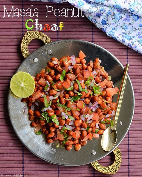 crispy-masala-peanut-chaat Peanut Chat Recipes, Peanut Chaat Recipe, Papri Chaat, Shakarkandi Chaat, Peanut Masala, Easy Corn Recipes, Thai Curry Recipes, Punjabi Food, Appetizer Platters