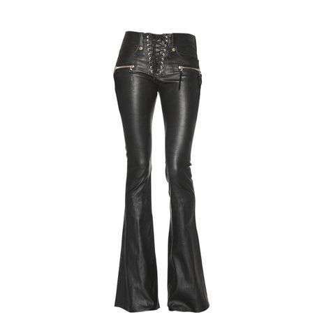 f4a4da9aa7eadfd23c7bdb7cf57b3112desc47185122ri Rockstar Gf Aesthetic, Gothic Pants, Rockstar Gf, Leather Pants Women, Buckle Boots, Bell Bottom Pants, Flare Trousers, Flared Pants, Faux Leather Pants