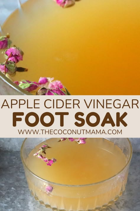 Foot Fungus Soak, Home Foot Soak, Foot Fungus Remedies, Feet Soak, Apple Cider Vinegar Foot Soak, Vinegar Foot Soak, Essential Oil Healing, Homemade Foot Soaks, Foot Detox Soak