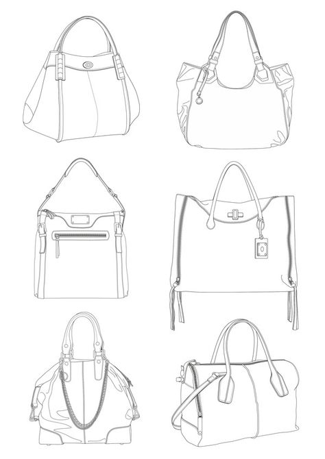 Bag Design by Samuel Scalzo, via Behance Bag Design Drawing, Bag Flat Sketch, Bag Design Sketch, Bag Technical Drawing, Bag Sketch, Technical Flats, Bag Drawing, Handbag Design, Fashion Design Template