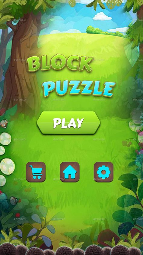 Block Puzzle 2D Game Template | 2D Asset Puzzle Game Ui, Block Puzzle Game, Block Puzzle, Ui Game, Unity Games, Game Template, Vector Elements, Gaming Banner, Game Ui Design