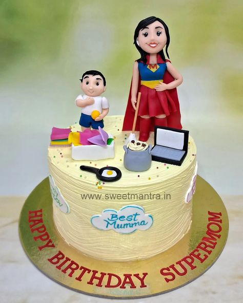 Customised whipped cream cake for a Supermom . . . #supermomcake #superwomancake #whippedcreamcake #inpune #cakeformom #cakeforwife #bestinpune 🚗 Delivery in Pune, PCMC ☎️ Contact 7058714701 🎂 Customized Designer cakes since 2013! [supermomcakepune, superwomancakepune, cakeformominpune, cakeforwifepune, customcakeformompune, customcakeforwifepune, themecakespune, customcakespune, designercakespune, luxurycakespune, customizedcakespune, punehomebaker, homemadecakespune, fondantcake... Supermom Cake Design, Supermom Cake, Whipped Cream Cake, Customised Cakes, Designer Cakes, Adult Birthday Cakes, Cake Online, Super Mom, Cream Cake