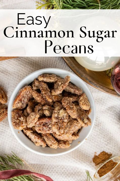 easy candied pecans Cinnamon Popcorn, Cinnamon Sugar Pecans, Sugar Pecans, Crockpot Candy, Sugared Pecans, Cinnamon Pecans, Stove Top Recipes, Pecan Recipes, Sugar Candy