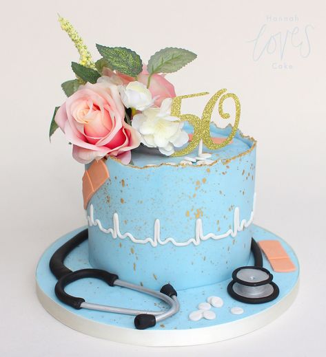 Doctors Birthday, Doctor Birthday Cake, Doctor Birthday, 50th Cake, 50th Birthday Cake, 50th Birthday, Silk Flowers, Fondant, Over The Years