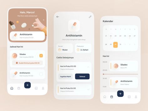 Medicine Reminder App by Farrel Paperpillar for Paperpillar on Dribbble Medicine Reminder App, Pill Reminder App, Best App Design, Flashcard App, App Development Design, To Do App, App Design Layout, Medical App, Medication Tracker