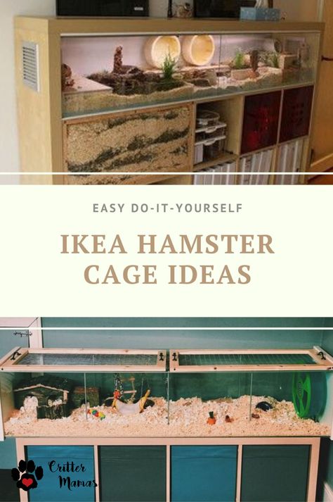 IKEA Hamster cages have become a popular DIY project for many hamster owners. Hamsters need a minimum of 450 square inches and it can be hard to find appropriately sized cages for your hamster to happily live in. These four IKEA hacks/cages are a great alternative to store bought ones and can be fun to create. Ikea Hack Hamster Cage, Diy Hamster Cage From Dresser, Diy Syrian Hamster Cage, Ikea Hamster Hack, Hamster Cage Themes Ideas, Ikea Hamster Cage Diy, Ikea Pax Hamster Cage, Diy Hamster Habitat, Custom Hamster Cage