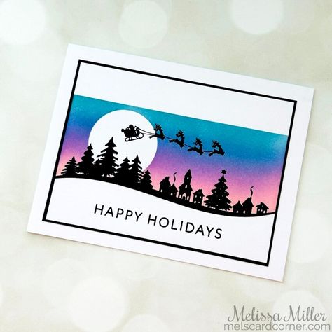 Holiday Silhouettes (Gina K. Designs) - Scrapbook.com Christmas Card Layouts, Gina K Designs, Silhouette Cards, Gina K, Christmas Card Inspiration, Silhouette Christmas, Christmas Card Design, Card Layout, Christmas Cards Handmade