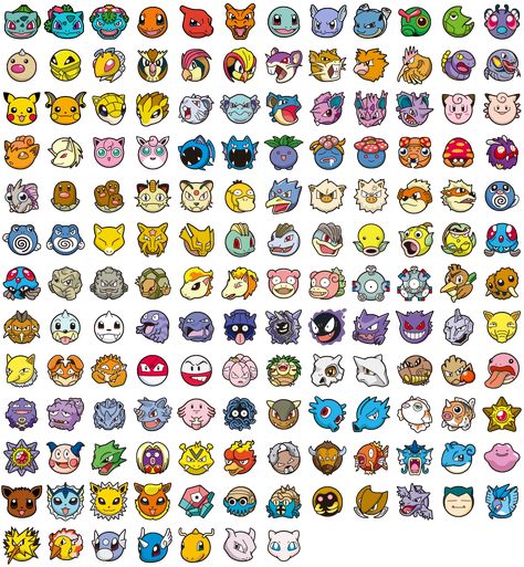 Pokémon Battle Trozei! - 1st Generation Pokemon 1st Generation, Pokémon Faces, Pokemon First Generation, Pokemon Alpha, Pokémon Battle, Pokemon Faces, 150 Pokemon, Custom Pokemon, Gen 1 Pokemon