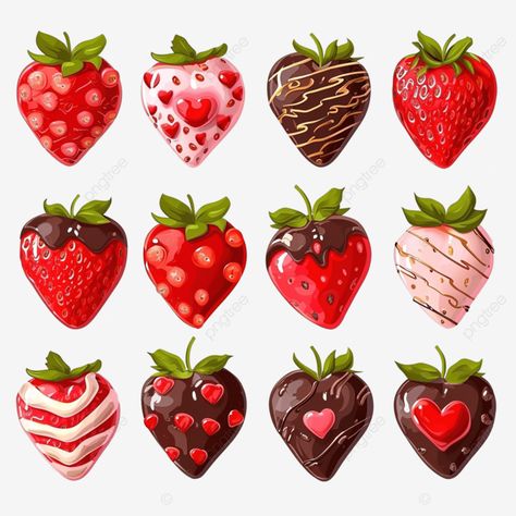 set of cartoon romantic strawberries in chocolate strawberries for valentine s day strawberry choc Strawberries In Chocolate, Chocolate Clipart, Strawberry Illustration, Cartoon Clipart, Valentine Clipart, Transparent Image, Chocolate Strawberry, Clipart Cartoon, Chocolate Strawberries