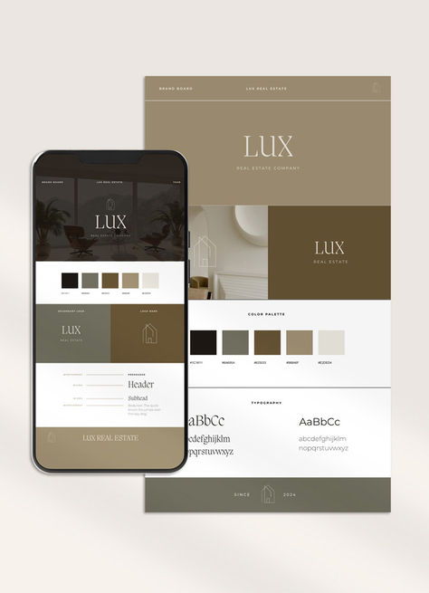 Elevate your real estate brand effortlessly with our Canva Real Estate Brand Board Template! Ideal for realtors and property managers, this editable kit includes logo variations, color palettes, font pairings, mood boards, and social media templates. Perfect for a polished and cohesive brand identity. User-friendly and instantly downloadable, it's designed for both print and digital use. Make a lasting impression and transform your real estate marketing materials today! Real Estate Brand Colors, Real Estate Mood Board, Real Estate Branding Ideas, Luxury Real Estate Brochure, Canva Real Estate, Blog Branding Kit, Realtor Logo Design, Brand Identity Colors, Real Estate Agent Branding