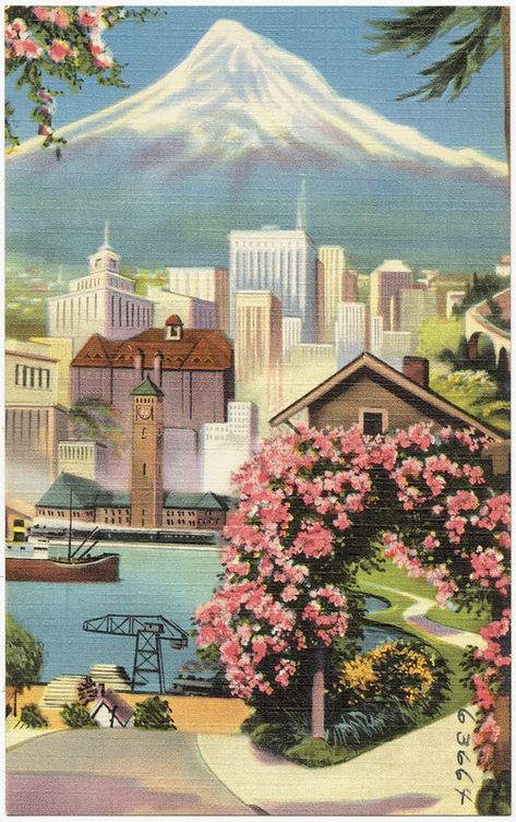 Portland Skyline, Maine Postcard, Marcus Mariota, Railroad Images, Justin Herbert, Water World, Yellowstone Park, Roses Vintage, Mt Hood