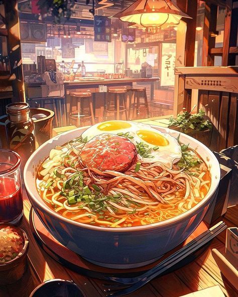 Anime Food Wallpaper, Food Wallpaper Aesthetic, Anime Pinterest, Phone Edit, Japanese Food Illustration, Foodie Art, Food Artwork, Kawaii Cooking, Food Illustration Art