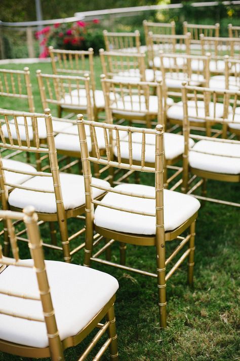 Gold Chivari Chair, Chair Decoration Ideas, San Antonio Wedding, Gold Chair, Wedding Chair Decorations, San Antonio Weddings, Chiavari Chairs, Wedding Chair, Refined Wedding