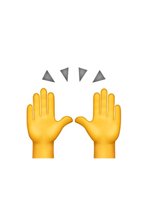 The 🙌 Raising Hands emoji depicts two hands raised above the head, with palms facing forward and fingers spread apart. The hands are typically depicted in a light skin tone, but may vary depending on the platform. The emoji is often used to express excitement, celebration, or praise. Emoji With Hands, Emot Iphone, Hand Emoji Meanings, Ios Png, Wave Emoji, Emoji Ip, Finger Emoji, Emojis Iphone, Apple Emojis