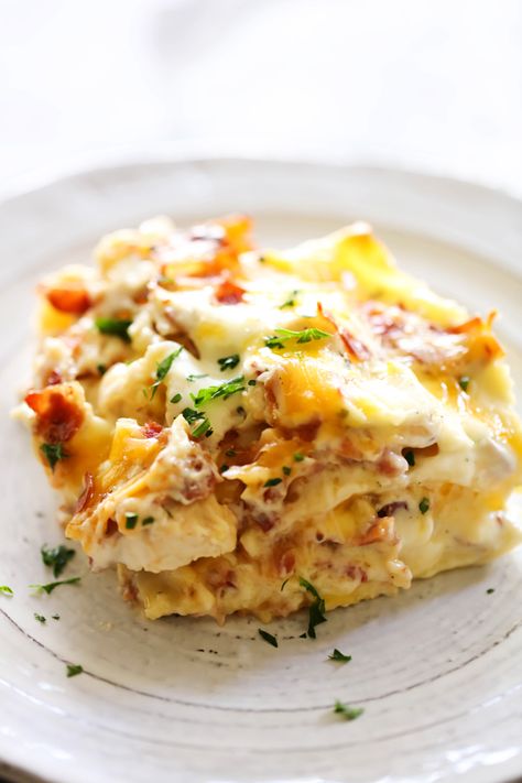 Chicken Bacon Ranch Lasagna - Chef in Training Chicken Bacon Ranch Lasagna, Bacon Lasagna, Lasagna Ingredients, Chicken Lasagna, Ranch Recipe, Chicken Bacon Ranch, Low Fodmap Recipes, Bacon Ranch, Fodmap Recipes