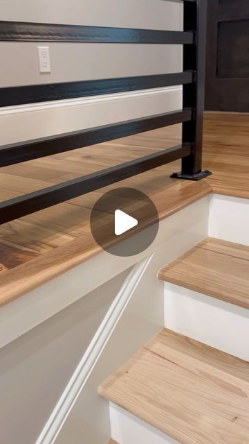 William Keith Dykes on Instagram: "How to install STAIR treads - Part 3. We installed this staircase about 4 years ago and as you see in the last couple of shots…still looks amazing!   Oh yea…Thanks to my videographer @jiveysimmons for the awesome footage! 😉  #gotitcoach #stairs #staircase #part3 #treads #naturalhickory #hickory #wood #woodworking #custom #customhomes #customhomebuilder #socrispy #transitions #howto #risers #paintedrisers #builttolast #ohdaddy #ilikethemtight" Stairs To Bedroom, Stair Bullnose Ideas, Staircase Tread And Riser Design, Stair Stringer Ideas, Black Risers On Stairs, Indoor Steps Ideas Stairs, Stair Skirting Ideas, Kitchen Near Stairs, Install Stair Treads