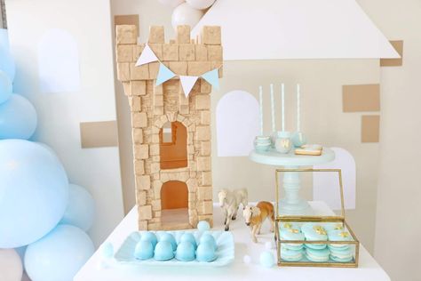 Prince William 1st Birthday Party | CatchMyParty.com Prince Birthday Party, Prince Birthday, 1st Birthday Party, Little Prince, Catch My Party, Birthday Party Ideas, Prince William, Ideas Photo, 1st Birthday Parties