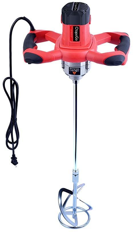 CtopoGo 1600W Portable Electric Concrete Cement Plaster Grout Paint Thinset Mortar Paddle Mixer Pro Drill Mixer Stirring Tool Adjustable 6 Speed Handheld Standard 110V (1600W Red) Mud Plaster, Grout Paint, Painted Paddles, Mixer Machine, Paint Mixer, Drywall Mud, Cement Mixer, Concrete Cement, Concrete Mixers