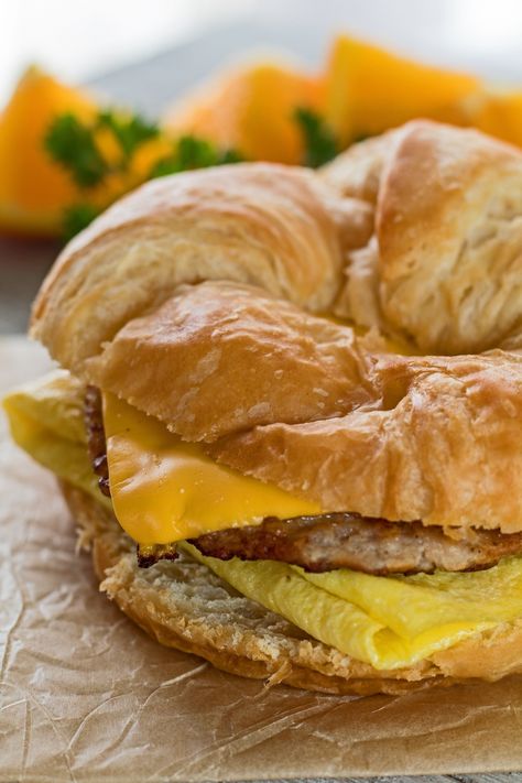 Burger King Sausage, Egg, & Cheese Croissan'Wich Copycat Recipe 🤤 Recipe made in collaboration with @BakeWithLove! Copycat Burger King, Burger King Breakfast, Croissant Breakfast Sandwich, Classic Egg Salad, Egg And Cheese Sandwich, Croissant Breakfast, Egg Cheese, Copykat Recipes, Copycat Restaurant Recipes