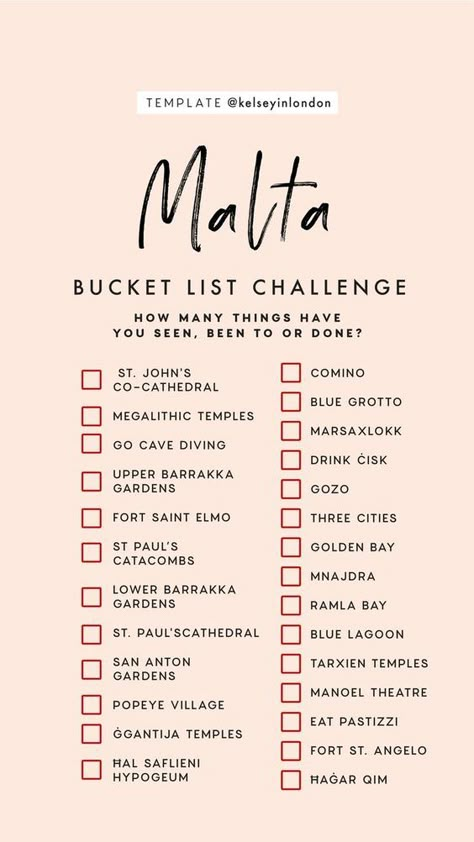 Travel Bucket Lists, Bucket List Challenge, Malta Travel Guide, Australia Bucket List, Malta Travel, List Challenges, Travel Wishlist, Voyage Europe, Story Templates